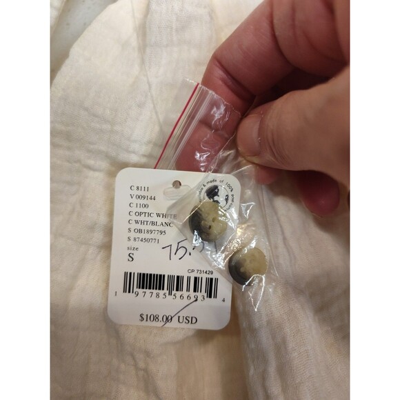 Free People We The Free Button Down Frayed Shirt S Boho Summer Daydream Gauzy - Picture 13 of 13